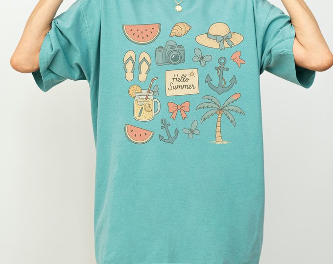 Hello Summer Shirt, Cute Summer Shirt, Summer Shirt, Ice Cream Shirt, Last Day Of School Shirt, Summer Holiday Clothes, Beach Shirt