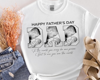 Camiseta con foto personalizada para papá, camiseta para el día del padre, camiseta con foto personalizada para papá, camiseta personalizada para papá, regalo con foto personalizado para papá, regalos personalizados para papá