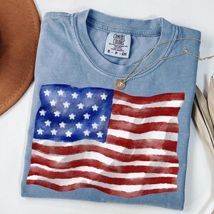 Retro America Shirt, American Flag, 4th Of July Shirt, Fourth Of July, Patriotic USA Gift, Women&#39;s Graphic Tee, Comfort Colors, USA Shirt