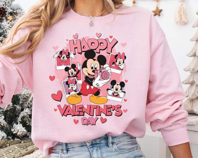 Happy Valentines Day Shirt,Disney Mickey Minnie Valentine Shirt Disney Couple WDW Disneyland Sweethearts Disneyland Shirt Magic Kingdom