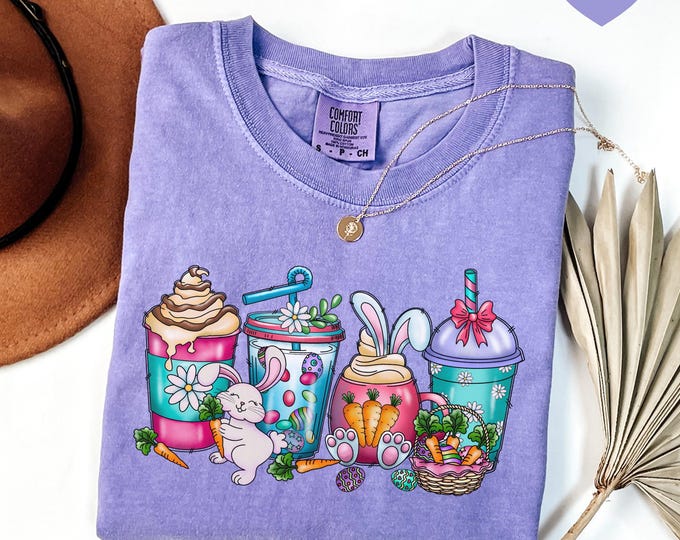 Comfort Colors® Easter Coffee Cups Shirt, Some Bunny Needs Coffee Shirt, Funny Easter Shirt, Easter Shirts For Women, Easter Mama Shirt