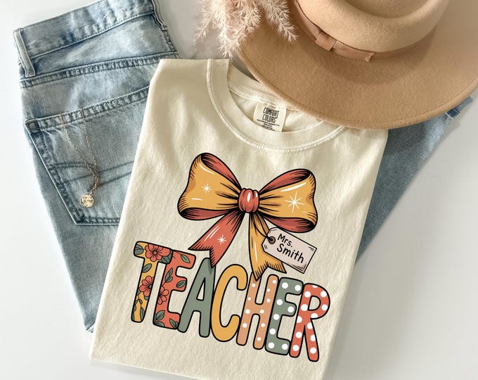 Personalized Teacher Name Shirt, Custom Teacher Back to School T-Shirt, Teacher Team Shirts, Teacher Appreciation Gift, Customized Teach Tee