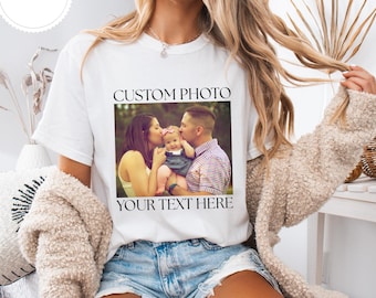 Your Photo Shirt, T-shirt Picture, T-shirt Photo, Custom T-shirt Picture Women, Custom T-Shirt Graphic, Your Photo and Any Text,Tee T-shirt