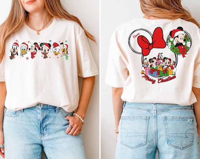 Custom Disney 2025 Family Christmas Shirt, Disney Holiday Shirt, Christmas Family Matching Shirt, Disneyland Very Merry Christmas Shirt