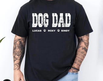 Felpa personalizzata per papà di cani, maglietta per papà di cani, maglione per papà di cani con nomi di cani, felpa con cappuccio retrò per papà di cani, girocollo vintage per papà di cani, regali per papà di cani