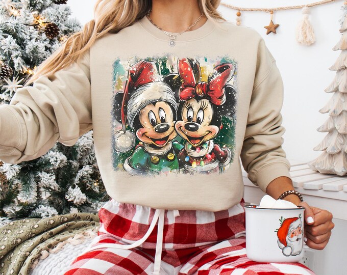 Mickey Minnie Mouse Christmas Sweatshirt Disney Christmas Vacation Family Matching Sweater Couple Matching Disney Christmas CrewDisney Shirt