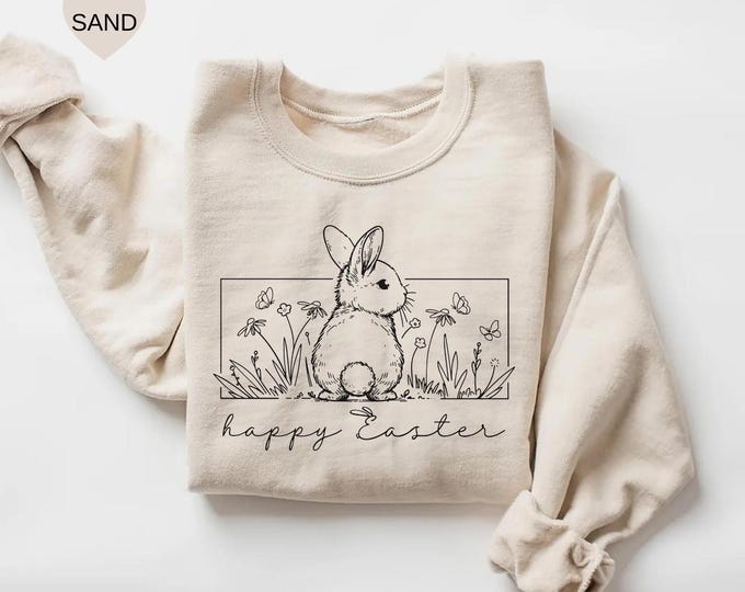Happy Easter Shirt,Women Easter Shirt,Easter Day Tee, Easter Bunny Shirt, Floral Bunny, Rabbit Lover Tee,Happy Easter Gift,Easter Family tee