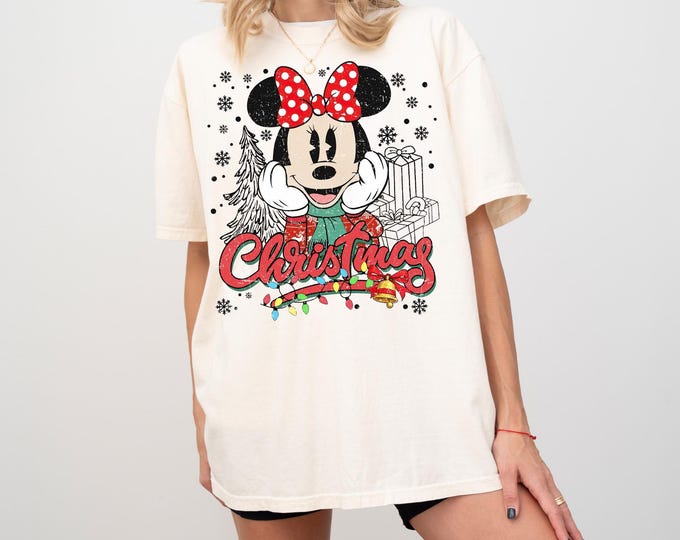Comfort Color® Disney Christmas Mickey Ear Shirt Disney Christmas tee Disney Xmas Kids Shirt Disney Holiday Trip Disney Christmas tee