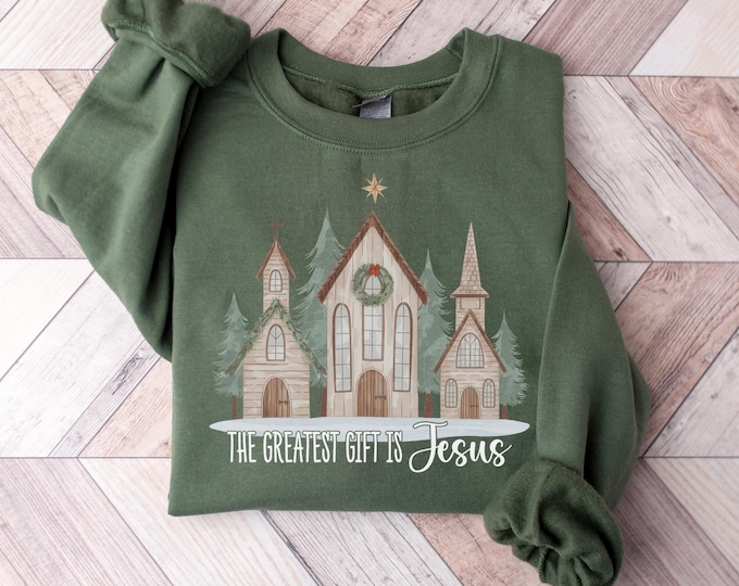 Christian Christmas Shirt Nativity Scene A Thrill of Hope The Weary World Rejoices Sweatshirt Religious Christmas Sweater Faith Based Gift