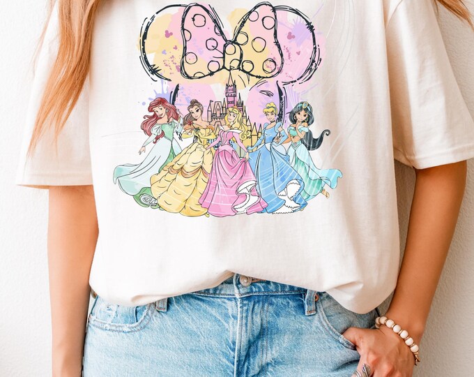 Retro Disney Princess Characters Shirts, Disneyland Princess Shirt, Disney Girly Trip Shirt, Disneyworld Shirt,Princess Girls Trip Shirt