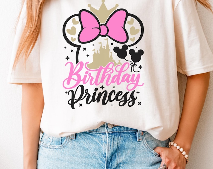 Disney Princess Birthday Shirts, Princess Birthday Shirt, Disney Birthday Girl Tee, Princess Birthday Party Shirt, Princess Girls Trip Shirt