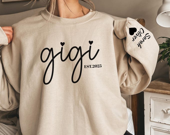 Gigi Est Shirt, Mothers Day Gift For Grandma, New Nana Announcement, Granny Shirt, Gigi Gift, Mimi Shirt, Nonny Shirt, Grammy Shirt