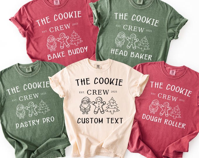 Custom Christmas Cookie Crew Shirt Comfort Colors, Matching Family Christmas Shirts, Christmas Baking Shirt, Family Group Christmas Shirt