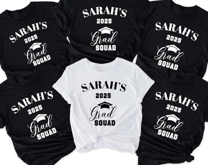 Custom Family Grad Squad Shirts, Senior 2025 Family Matching T Shirt, Class of 2025 Family Graduation Shirts, Class Of 2025 Shirt
