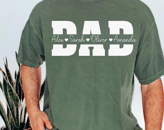 Comfort Colors® Custom Dad Shirt With Kids Names,Dad T-Shirt,Personalized Dad Shirt, Father's Day Shirt,New Dad Shirt,Daddy Shirt,