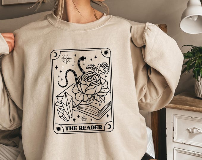 The Reader Tarot Card Shirt, Skeleton Reading Shirt, Unisex Tarot Card Shirt, Book Lover Gift, Bookish Gift,Tarot Lover Gift