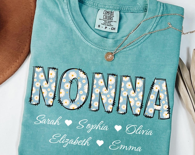 Custom Nonna Tshirt Comfort Colors Personalized Grandma Nonna Sweater Nonna Gift from Grandkids Nonna Shirt