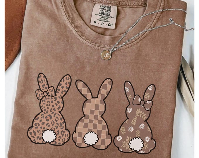 Easter Bunny Comfort Colors Shirt, Brushstroke Bunny Shirt, Cute Easter Gift Shirt, Coquette Bow Easter Shirt, Happy Easter Day T-Shirt