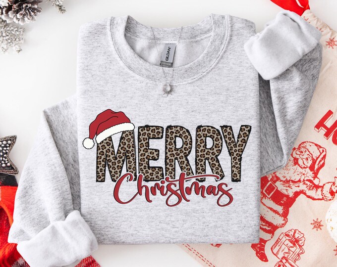 Merry Christmas Sweatshirt, Buffalo Plaid Sweater, Christmas Family crewneck, Xmas Gift Idea, Woman Xmas Shirt, Cute Winter Holiday Sweater