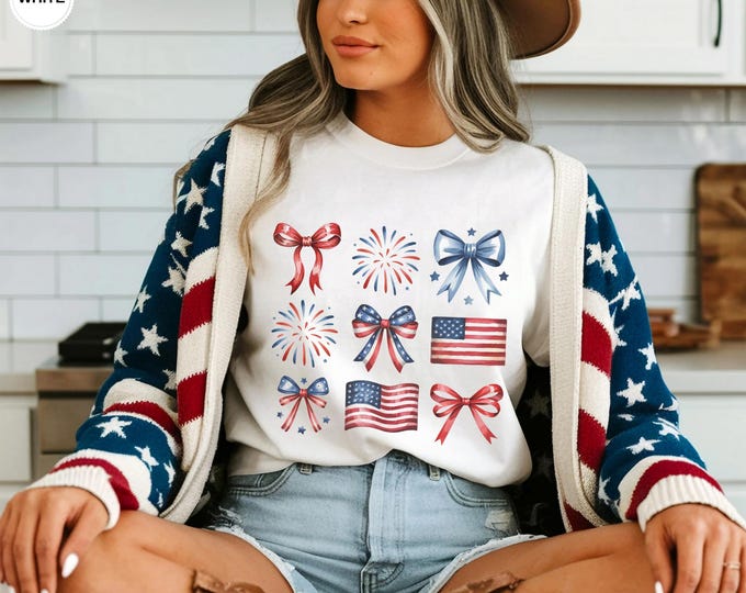 Coquette 4th Of July Shirt, Coquette Bow 4th Of July, 4th Of July Shirt, Coquette American Flag, Patriotic Coquette Shirt, Patriotic Shirt