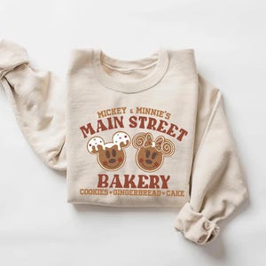 Mickey and Minnie Main Street Bakery Sweatshirt, Disney Christmas Gingerbread Shirt, Disney Christmas Sweatshirt, Disney Christmas Cookies