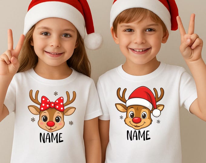 Custom Reindeer Toddler shirt,Custom Name Kids Shirt,Custom Christmas Shirt, Christmas Reindeer Shirt,Christmas Toddler Shirt,Christmas Gift