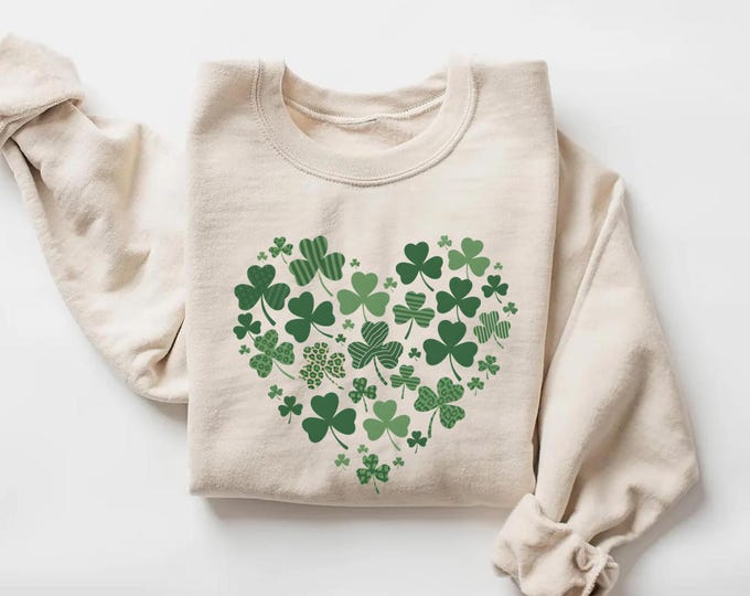 Saint Patrick's Day Heart Shirt, St Patrick Day Shirt, Shamrock Shirt, Heart Shamrock Shirt, Lucky Shirt, Irish Shirt, St. Paddy's Day Shirt