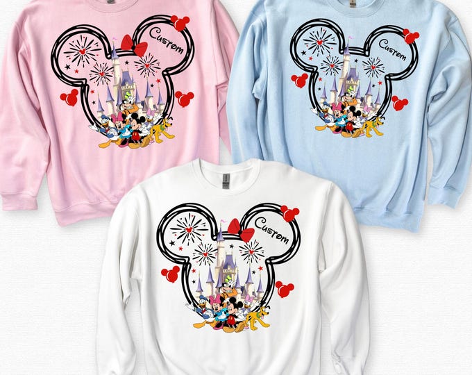 Custom Disney Trip 2026 Sweatshirt, Personalized Disney Sweatshirt, Matching Family Disney Family Vacation Sweatshirt, Mickey Sweatshirt