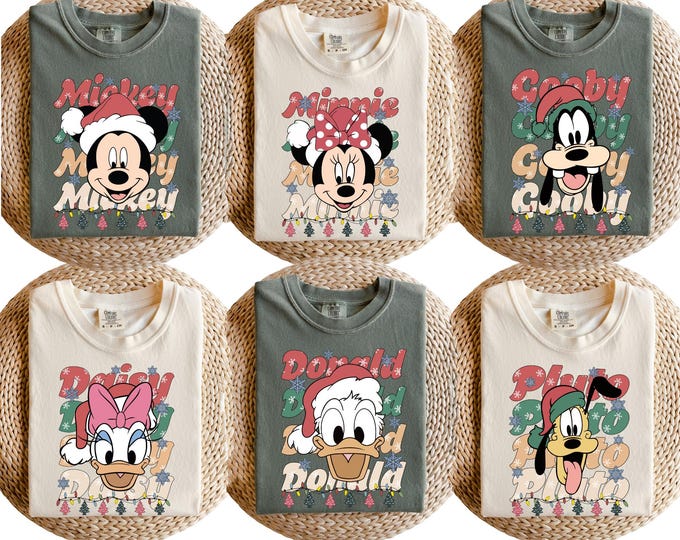 Christmas Custom Disney All Characters Shirts, Personalized 2025 Disney Christmas Shirt, Matching Family Christmas Tees, Holiday Disney Trip