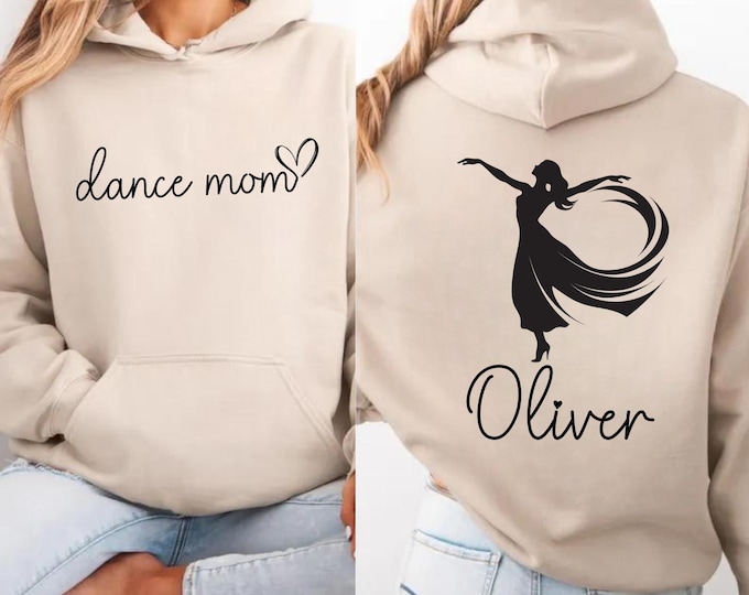 Personalized Dance Mom Sweatshirt with Kid Name,Dance Mom Gift,Dance Lover Shirt,Custom Dance Mom Crewneck,Ballet Mom Hoodie,Dance Mom