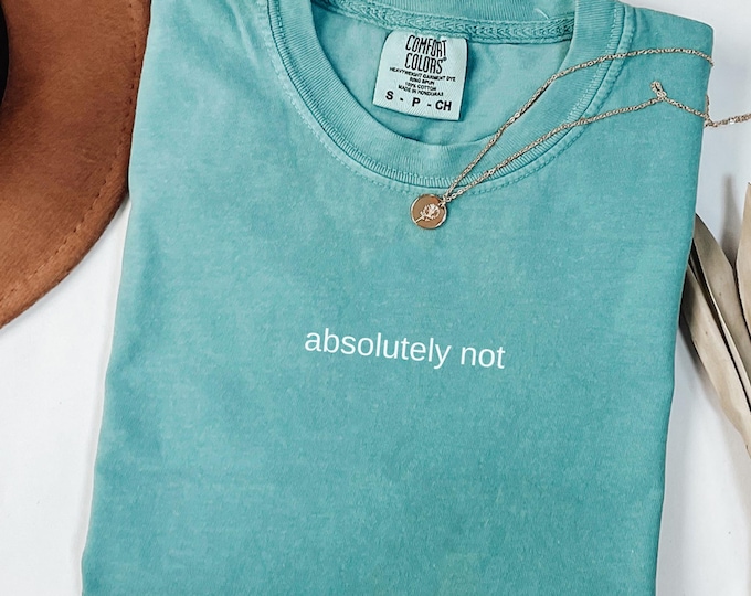 Absolutely Not, Shirt, Sarcastic , Statement Tee, Mom Dad Life Shirt, Comfort Color Shirt, Funny Gift Friend Gift, Comfort colors