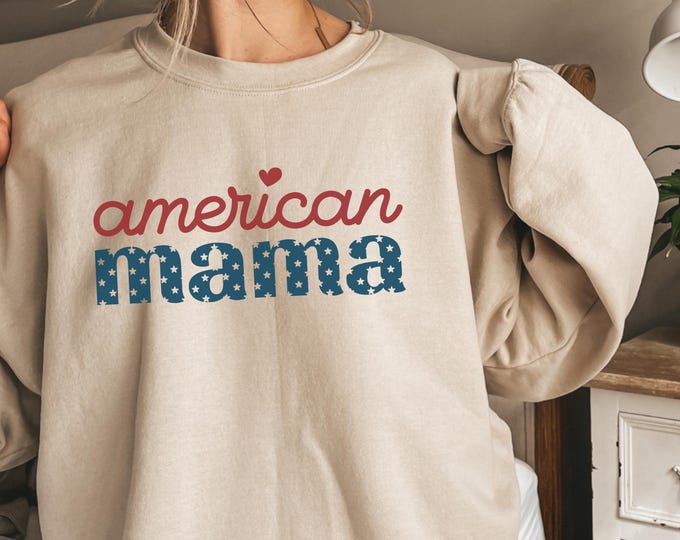 American Mama Sweatshirt,Cute American Flag Mama Shirt,Trendy 4th July Mama Gift,Best Mom Gift,Veteran Mama Gift,Mothers Day Christmas Gifts