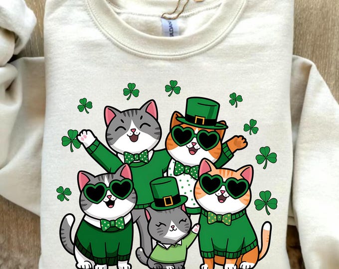 St. Patrick’s Day Cats Shirt, Lucky Cats Shirt, St Patricks Day Cat Sweatshirt, Funny Irish Cats Tee, St Patty's Day Tee, Gift For Cat Lover