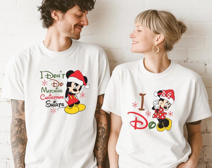 Disney Couples Mickey and Minnie Mouse Christmas Lights T-Shirt, Mickey's Very Merry Xmas Party Sweatshirt, Disneyland Vacation Holiday Gift