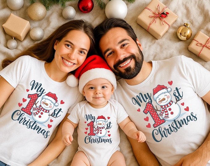 My First Christmas Shirt, Mom First Christmas Shirt, Dad First Christmas Tee, Baby First Christmas Shirt, Christmas Baby Shirt