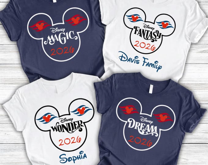Disney Cruise 2026 Shirt, Disney Shirt, Disney Cruise Line Fleet – Adventure, Magic, Wonder, Dream, Fantasy, Wish, Treasure, Destiny