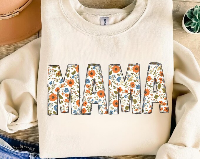 Vintage floral Mama t-shirt, Mama T-Shirt, Strong Woman Shirt,gift for mothers day, Mama tee, Graphic Tee, Women's T-Shirt,Christmas Gifts