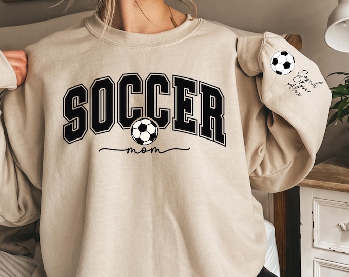 Personalized Soccer Mom Sweatshirt, Custom Soccer Mama Shirt, Customized Soccer Mom Hoodie, Gift For Mom, Soccer Mama Hoodie,Christmas Gifts