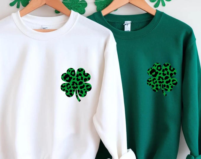 Retro Shamrock Sweatshirt, Womens Shenanigans Sweatshirt, Cute St Patricks Day Sweatshirt, Lucky Sweatshirt, Irish Shirt, Four Leaf Clover