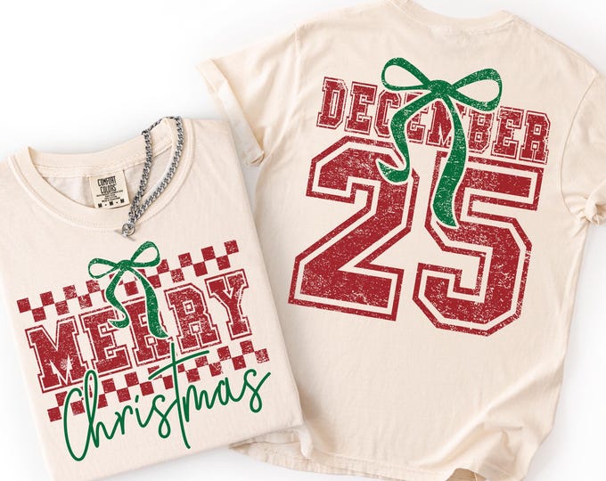 Comfort Colors® Retro Christmas December 25 Sweatshirt,Women's Christmas Sweater,Christmas Gift,Winter Hoodie,Xmas Gift,Christmas Party