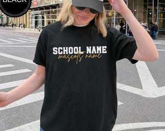 Benutzerdefinierte Schult-shirt, benutzerdefinierter Text Shirt, Schullogo-Shirt, Team Maskottchen-Shirt, Schulhemden, benutzerdefiniertes Schulhemd, Schulgeist-Hemden