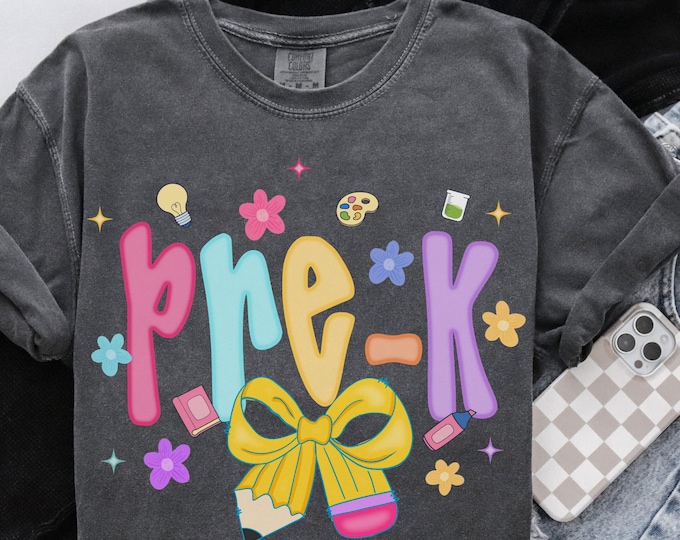 Comfort Colors Pre K Shirt, PreK Teacher Shirt, Back to School Teacher Tee, Teacher Appreciation Gift, New Elementary Teacher Shirt