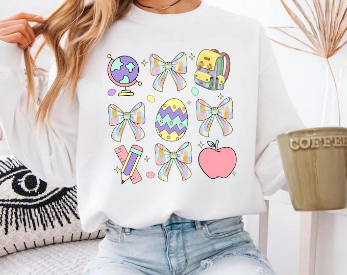 Teacher Bunny Shirt, Teacher Bunny Easter Sweatshirt, Easter Teacher Tee, Easter Teacher Shirt, Teacher Shirt, Easter Gift For Teachers