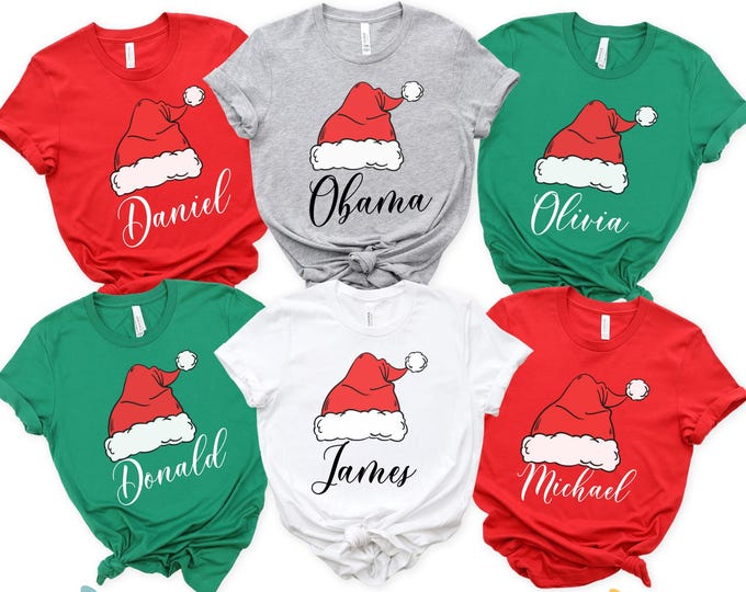 Matching Family Christmas Shirts, Family Christmas Shirt, Matching Xmas Tees, Custom Christmas Tee, Personalized Name Christmas Family Shirt
