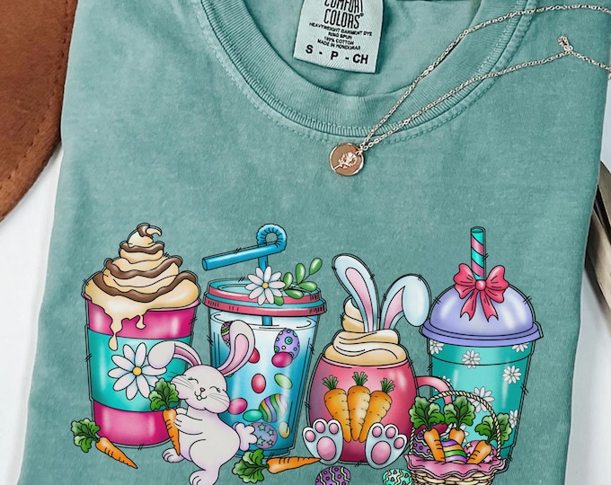 Comfort Colors® Easter Coffee Cups Shirt, Some Bunny Needs Coffee Shirt, Funny Easter Shirt, Easter Shirts For Women, Easter Mama Shirt
