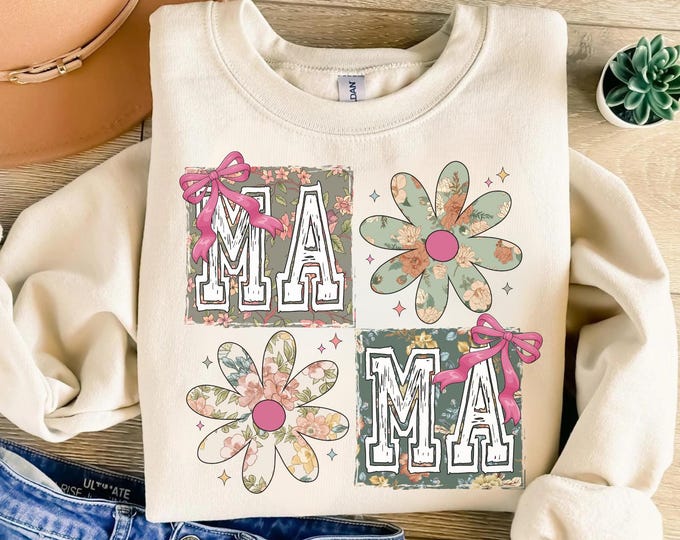 Vintage Floral Mama Shirt, Mama T-Shirt, Strong Woman Shirt, Gift For Mother's Day, Mama tee, Graphic Tee, New Mama Shirt Christmas Gifts