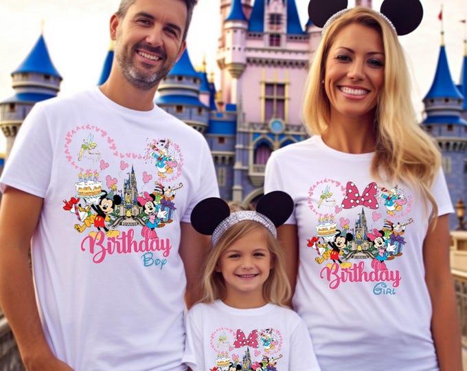 Disney Birthday Girl and Boy Shirt, Disney Birthday Family Shirt, Disney Trip 2026, Disney Birthday Squad Shirt, Disney Birthday Girl Shirts