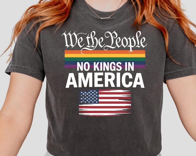 No Kings in America Shirt Anti-Trump, Protest Shirt Democracy Tee Protest Gift for Anti-MAGA Patriotic Tee We The People No Kings In America