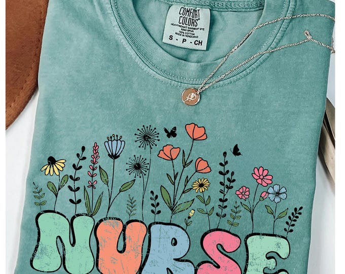 Floral Nurse Shirt, New Nurse Gift, Nurse Appreciation, Nurse Student Tee, Registered Nurse Shirt Nursing School Tee, Floral Nurse T-shirt