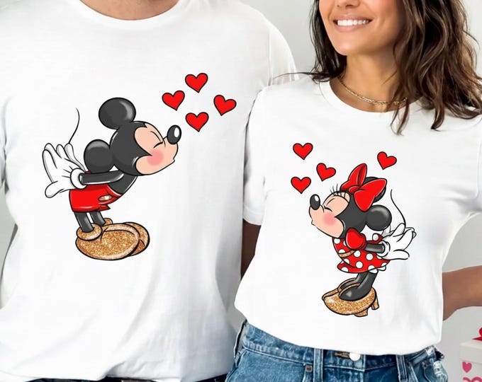 Custom Lover Mickey and Minnie Sweatshirt, Valentine Gift Shirt, Disney Couple Disney Matching Sweater, Disney Lover Valentines Day Sweater